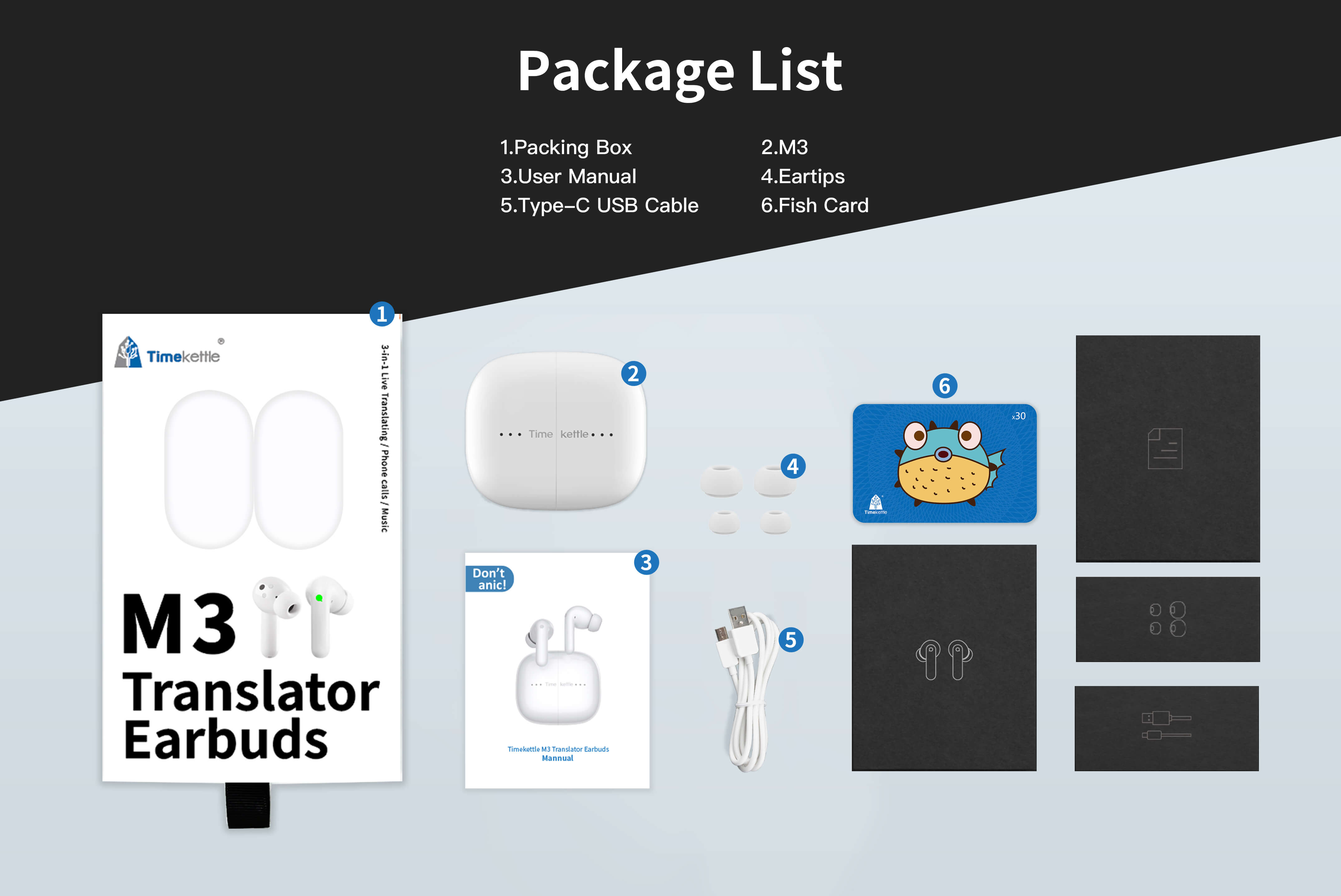 Timekettle M3 Language Translator earbud package