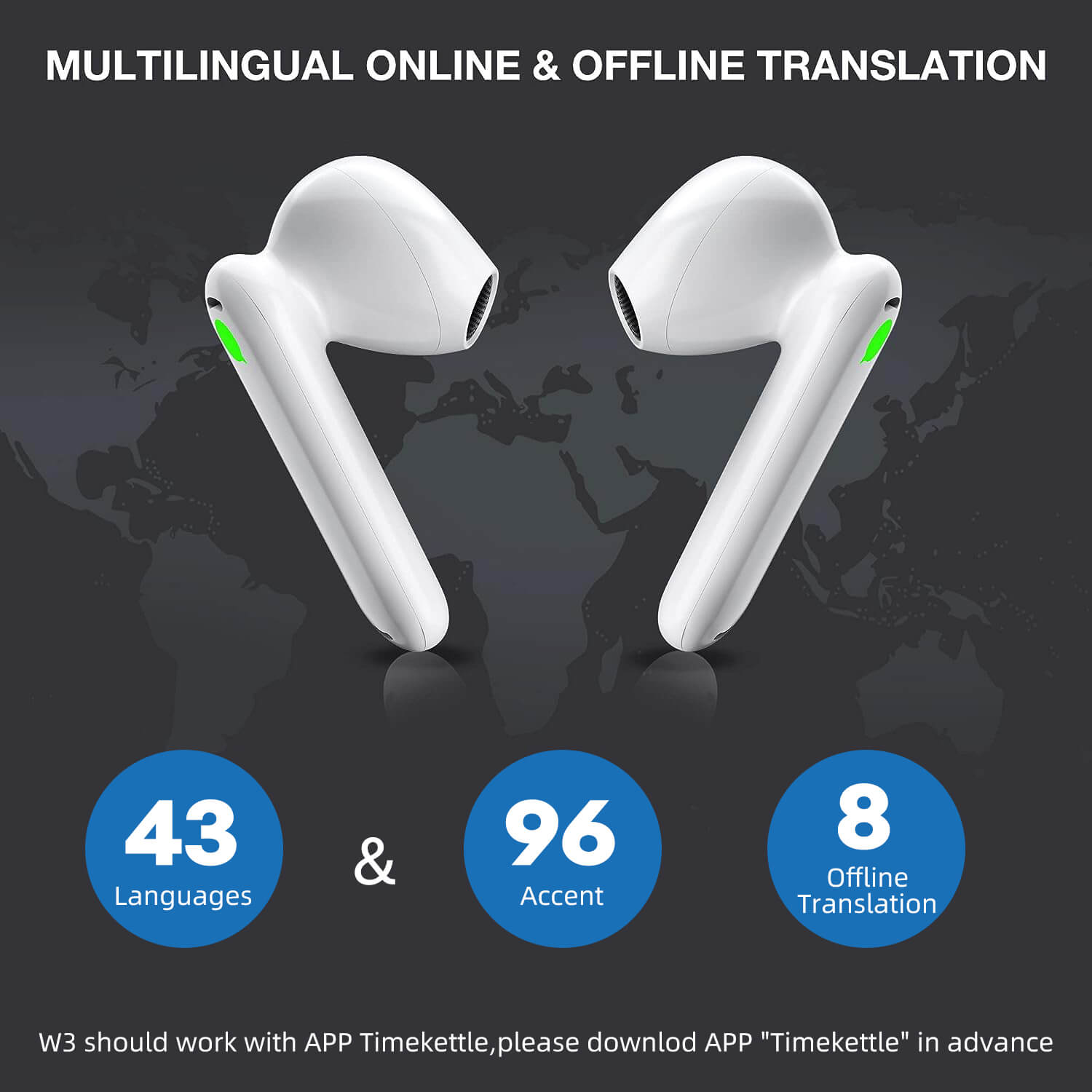 WT2 Edge/W3 Real-time Translator Earbuds
